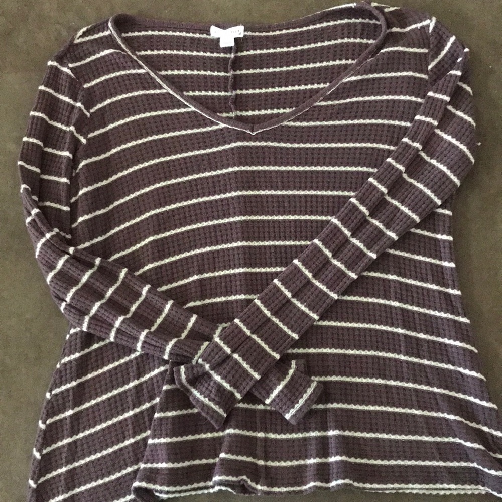 Long sleeve rubbed cotton shirt